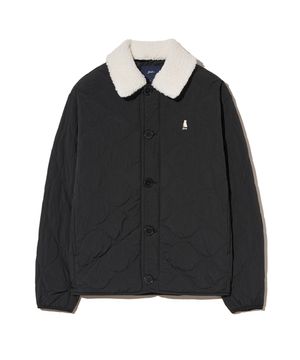 (탈부착) 카라 디테쳐블 웜업 퀼팅자켓_블랙