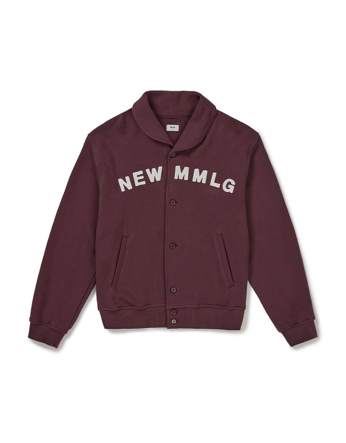 엠엠엘지(MMLG) [Mmlg] SHAWL COLLAR SWEAT JUMPER (PLUM)