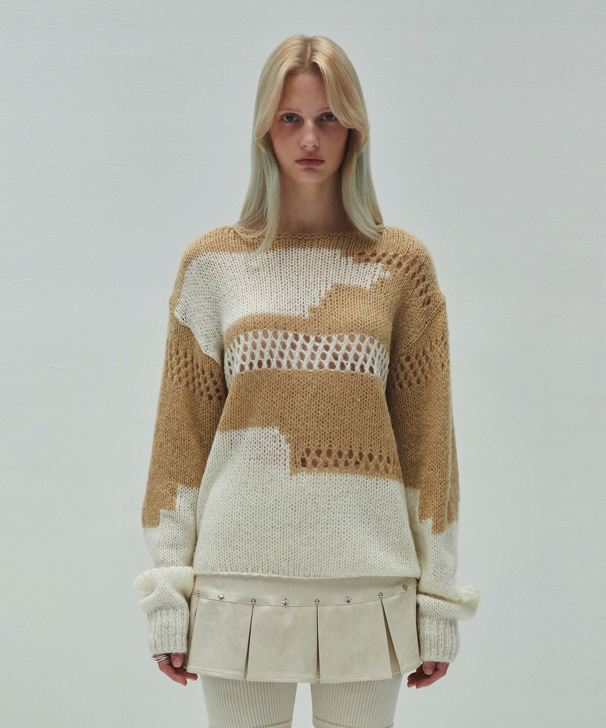 다이애그널(DIAGONAL) LOOSE COLOR MIX KNIT (beige)