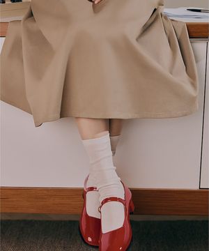 클래식 메리제인 슈즈 - 레드