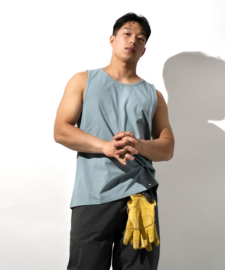24SS 블랙 테이프 슬리브리스 (SKY MINT)