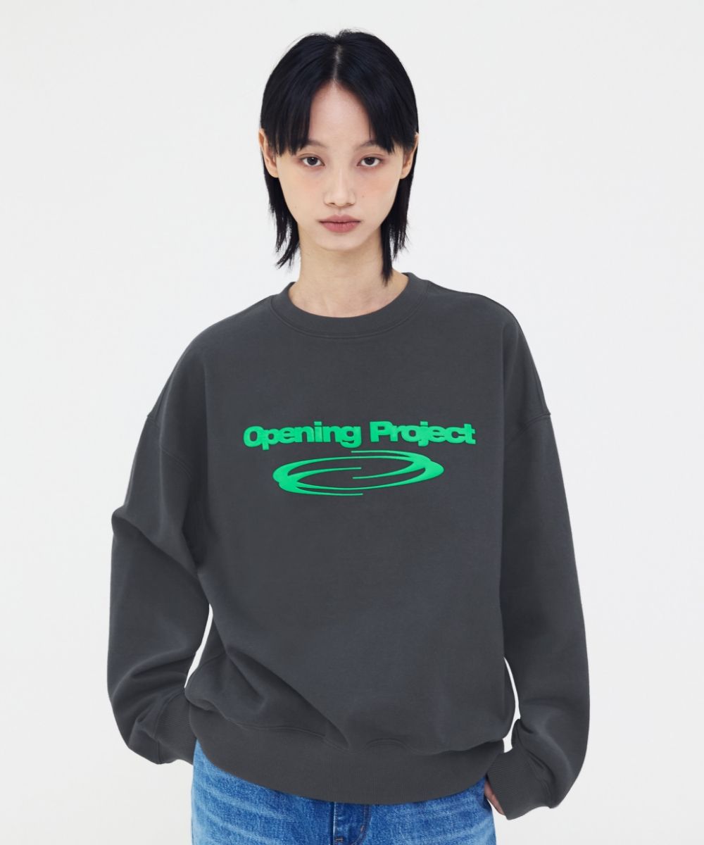 opening project アイデンティティ スウェットシャツ チャコール MUSINSA公式 | OPENING PROJECT W Identity Sweatshirt - Charcoal