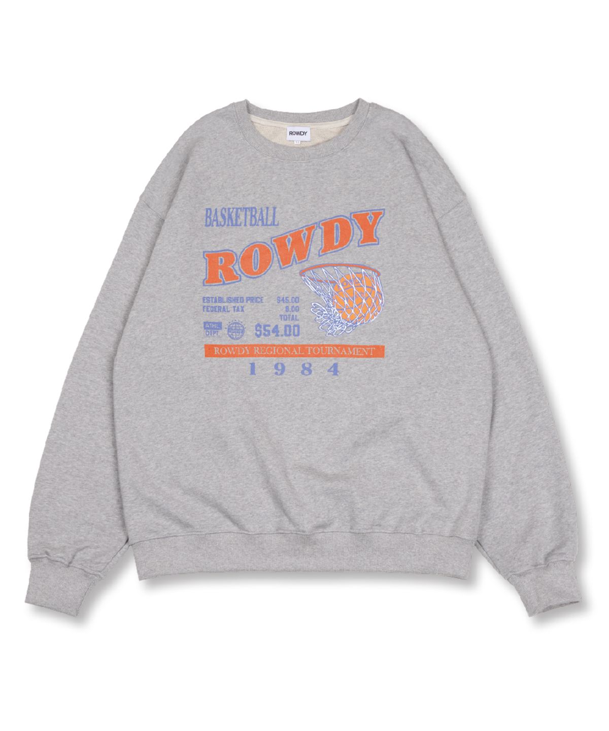 라우디(ROWDY) 라우디 바스켓볼 리그 스웻셔츠_헤더 그레이