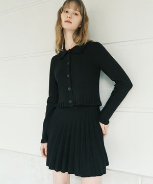 플리츠 니트 스커트 (블랙)