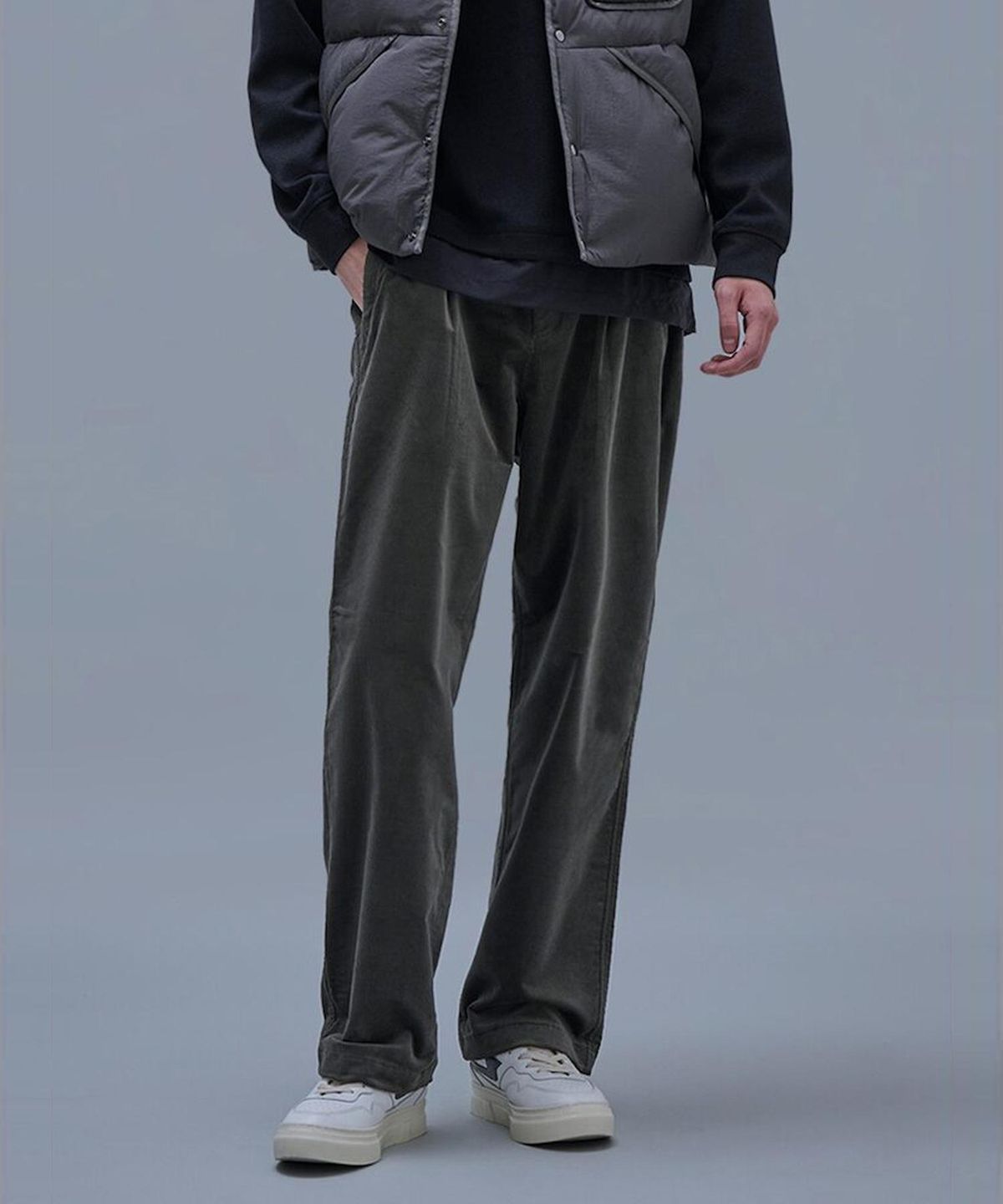 시프트지(SHIFT.G) Wide Fit Corduroy Pants  Ash