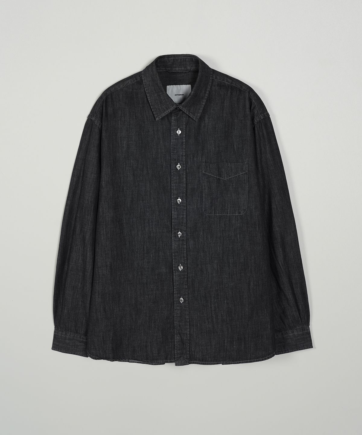 인더로우(INTHERAW) WASHED DENIM SHIRT - BLACK