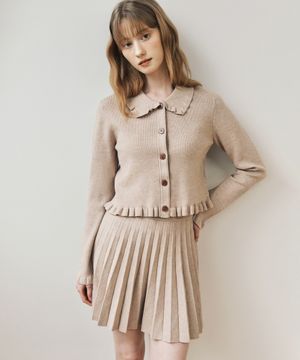 플리츠 니트 스커트 (베이지)