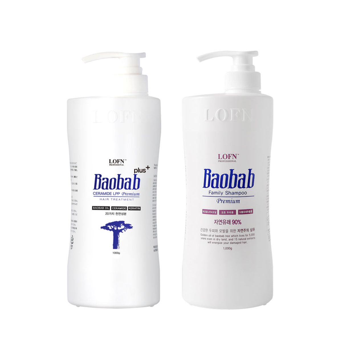 로픈(LOFN) 바오밥 LPP 국민 트리트먼트 플러스 1000ml + 패밀리 샴푸 1000ml