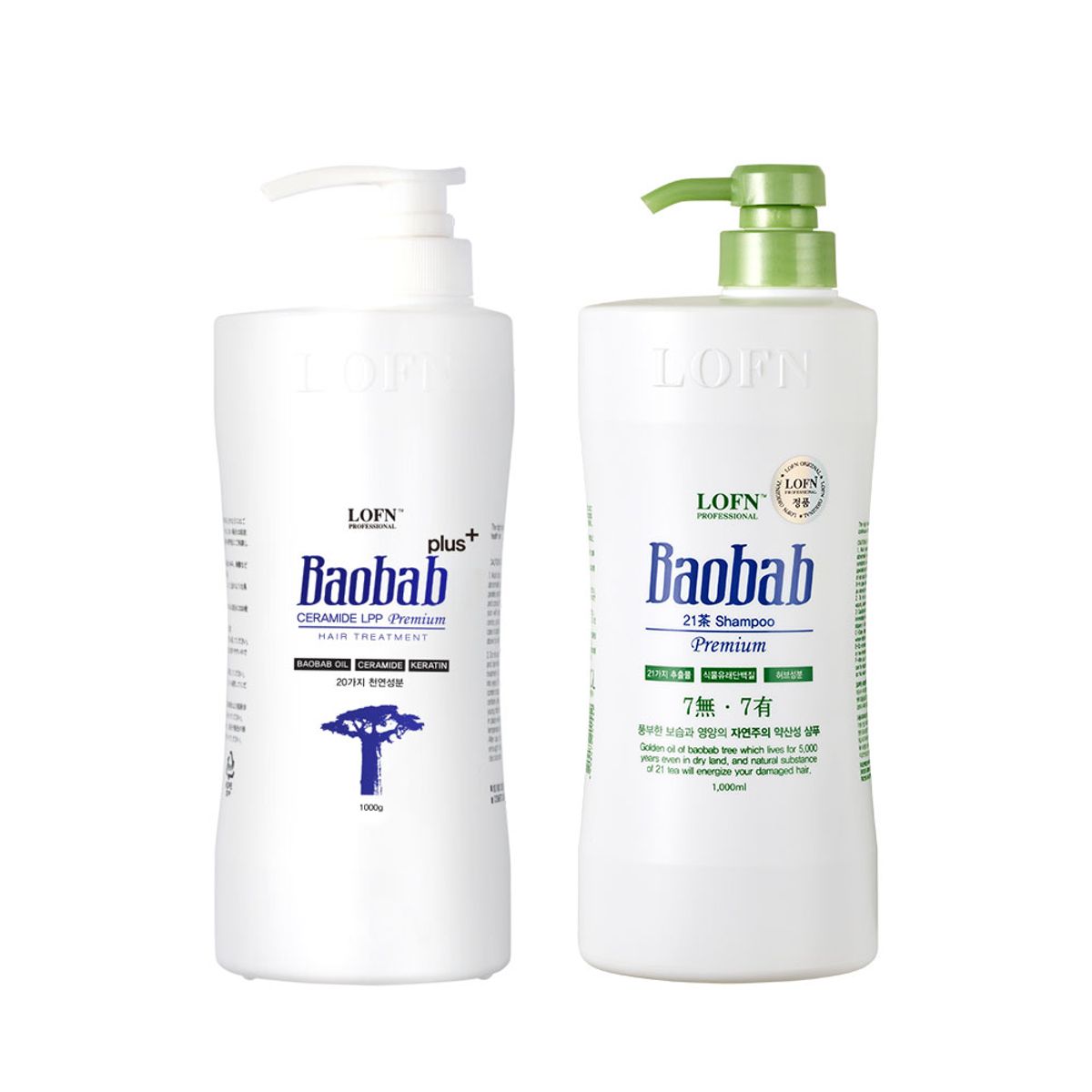 로픈(LOFN) 바오밥 LPP 국민 트리트먼트 플러스 1000ml + 건성샴푸 1000ml