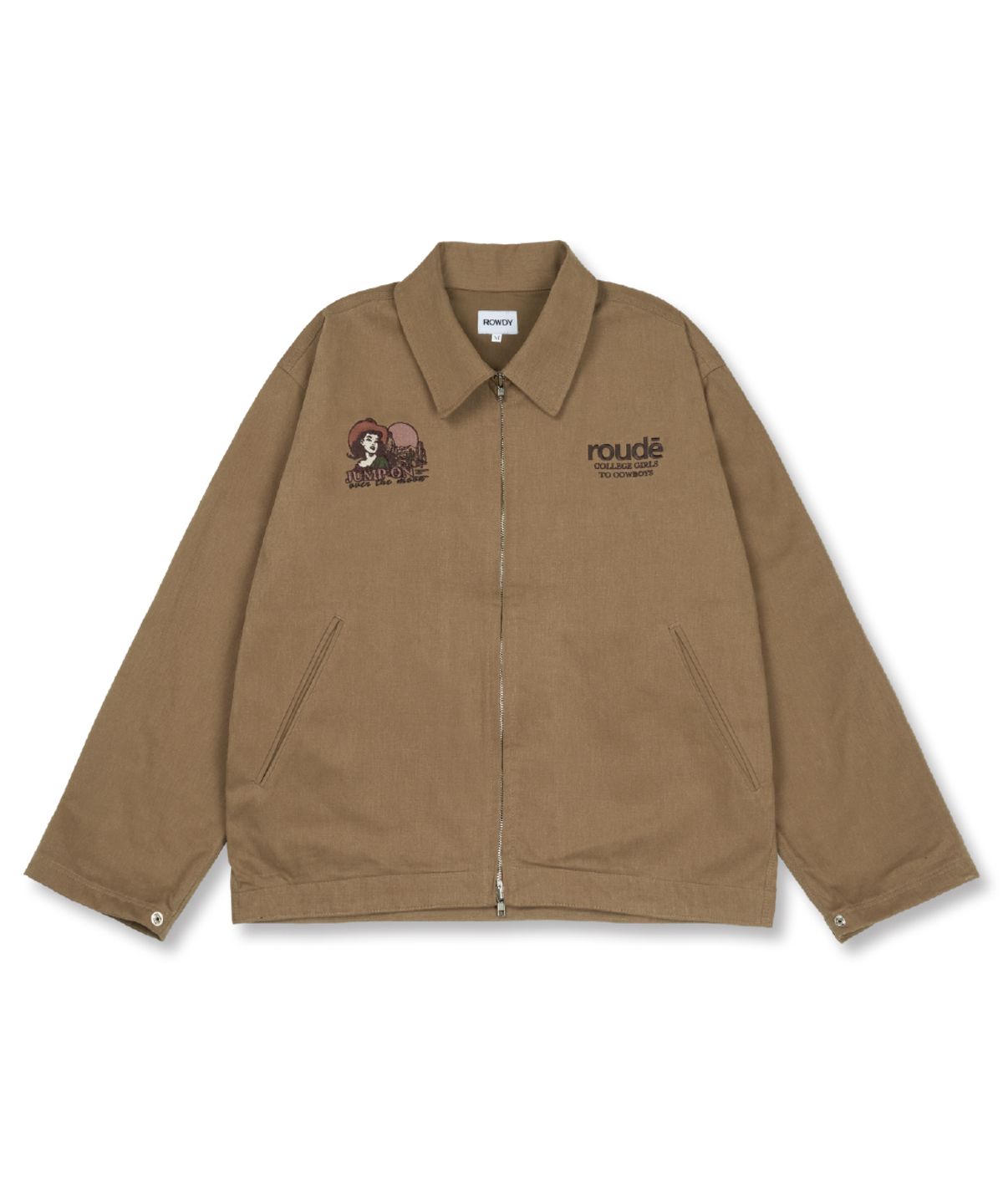 라우디(ROWDY) Cowboy Embroidered Work Jacket_Peanut