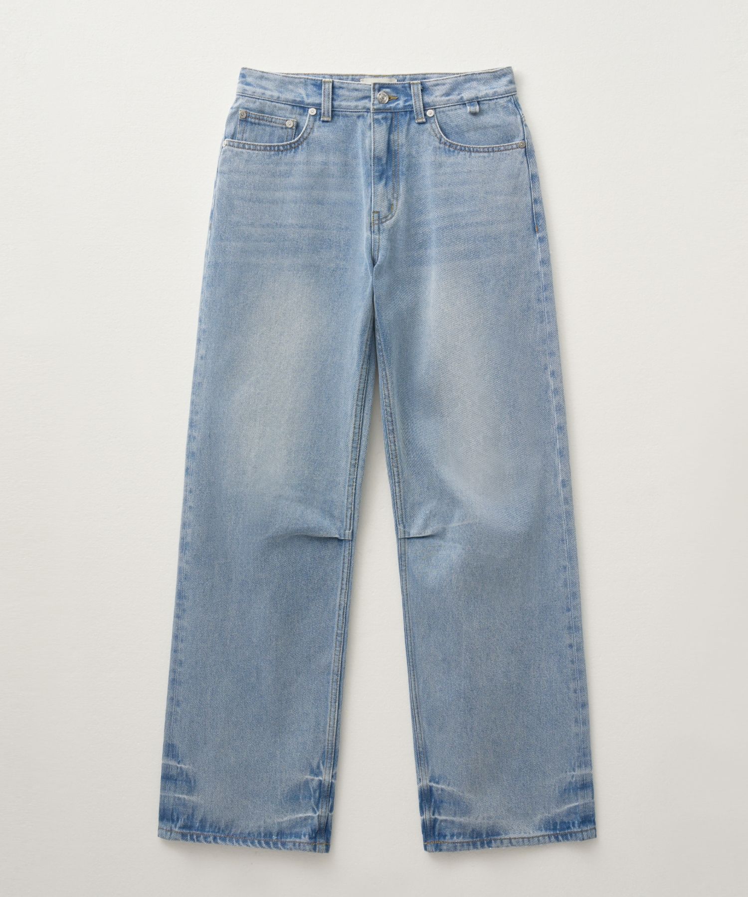 ■SATUR■ W Crease Hemline Wide Denim Pants Light Washed SA2 MUSINSA | SATUR (W) Crease hemline wide denim pants light washed