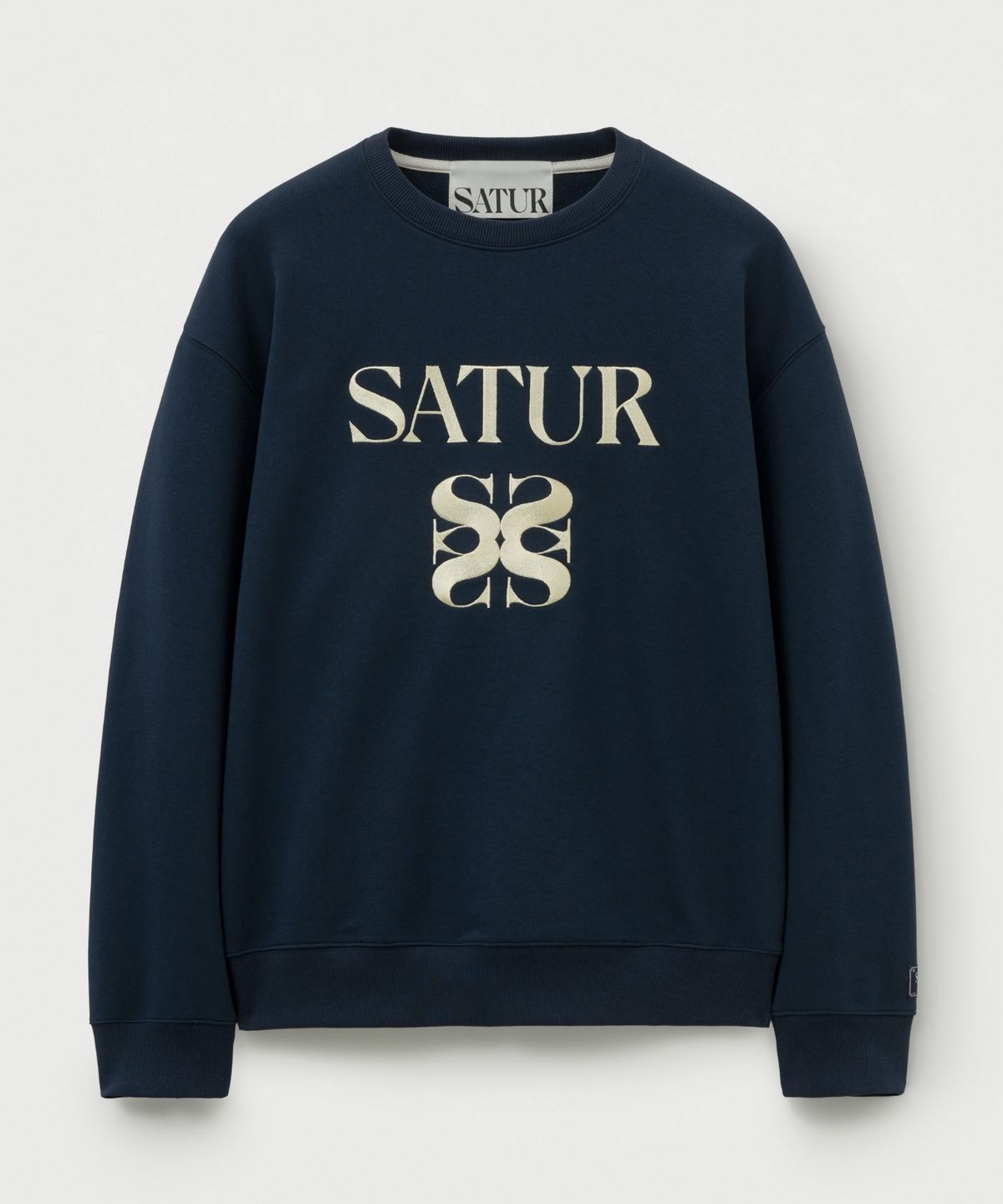 세터(SATUR) 클래식 로고 스웨트셔츠 네이비 옐로우