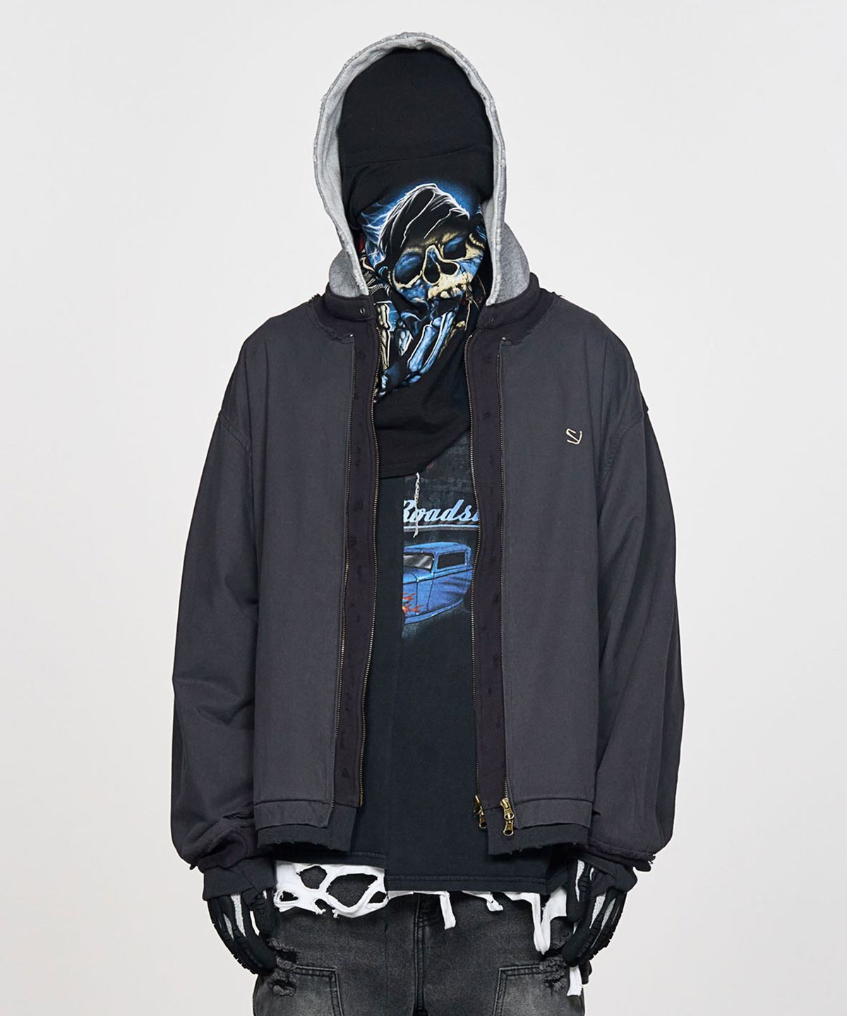스키즘 인듀싱(SCHISM INDUCING) HYBRID BLOUSON NAVY