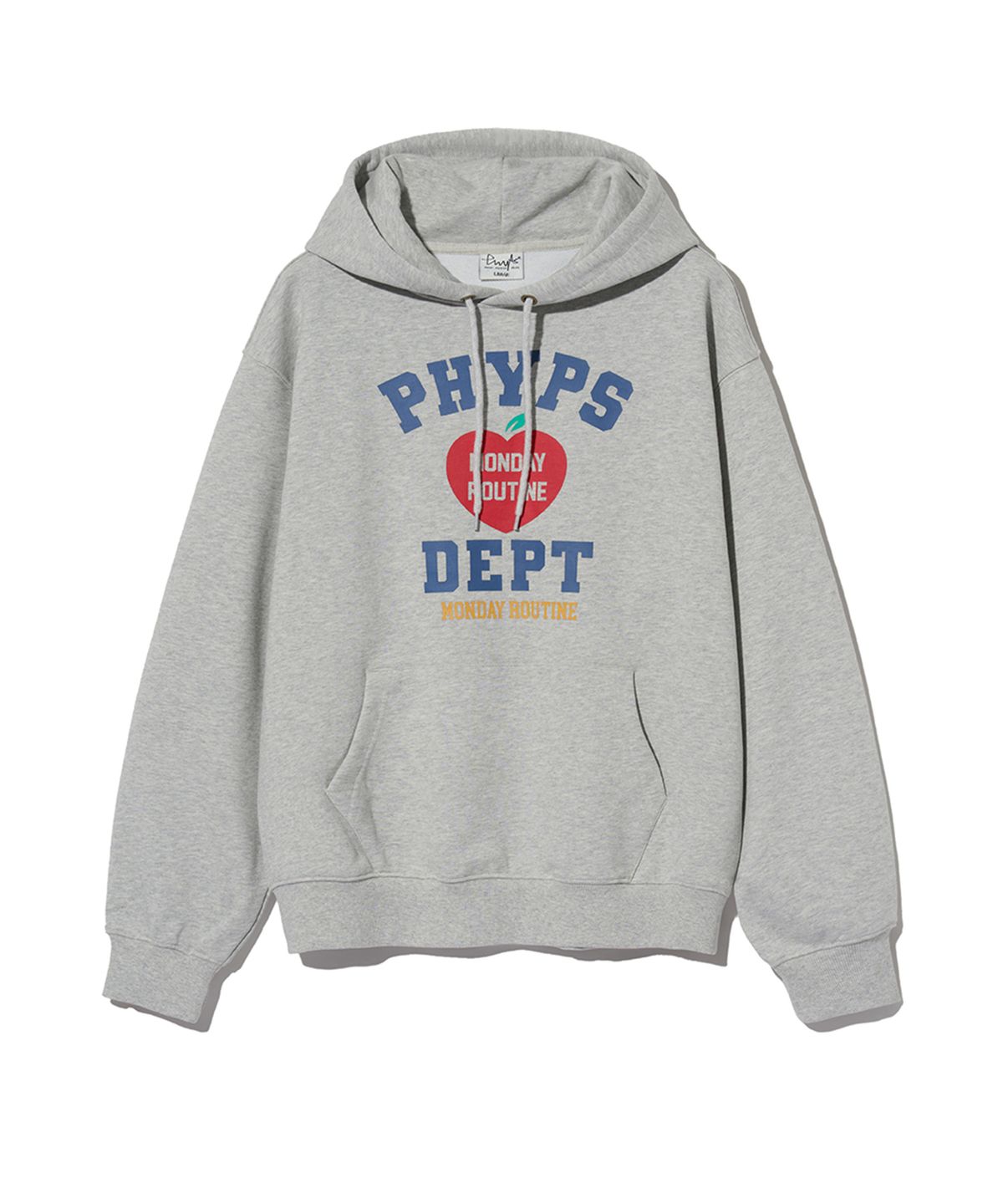 피지컬 디파트먼트(PHYSICAL DEPARTMENT) 하트애플 레이아웃 후드_그레이