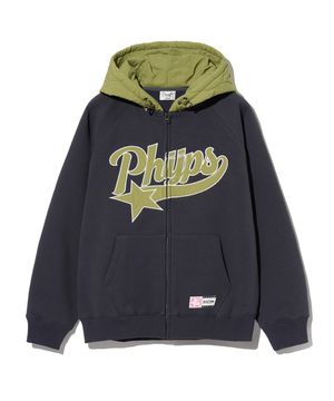 스타테일 퀼팅 후드집업_차콜