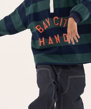 프레피 빅스트라이프 pk 긴팔티셔츠  그린-네이비