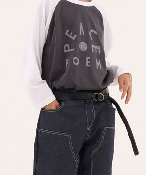 peace 레글런 긴팔티셔츠 챠콜