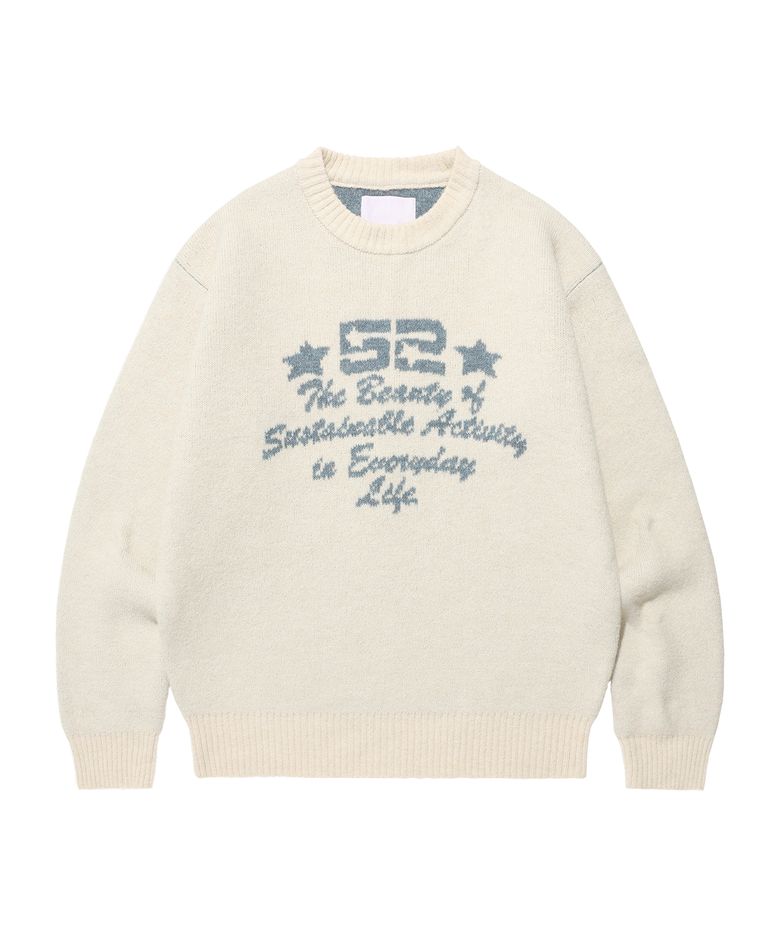 52 JACQUARD SWEATER IVORY(AM2EFUK600A)