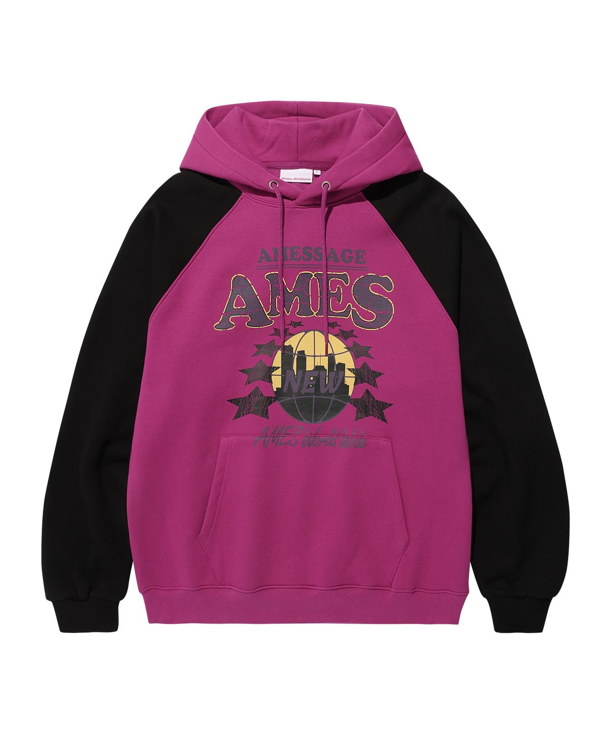아메스 월드와이드(AMES-WORLDWIDE) VINTAGE WORLD GRAPHIC RAGLAN HOODIE PINK