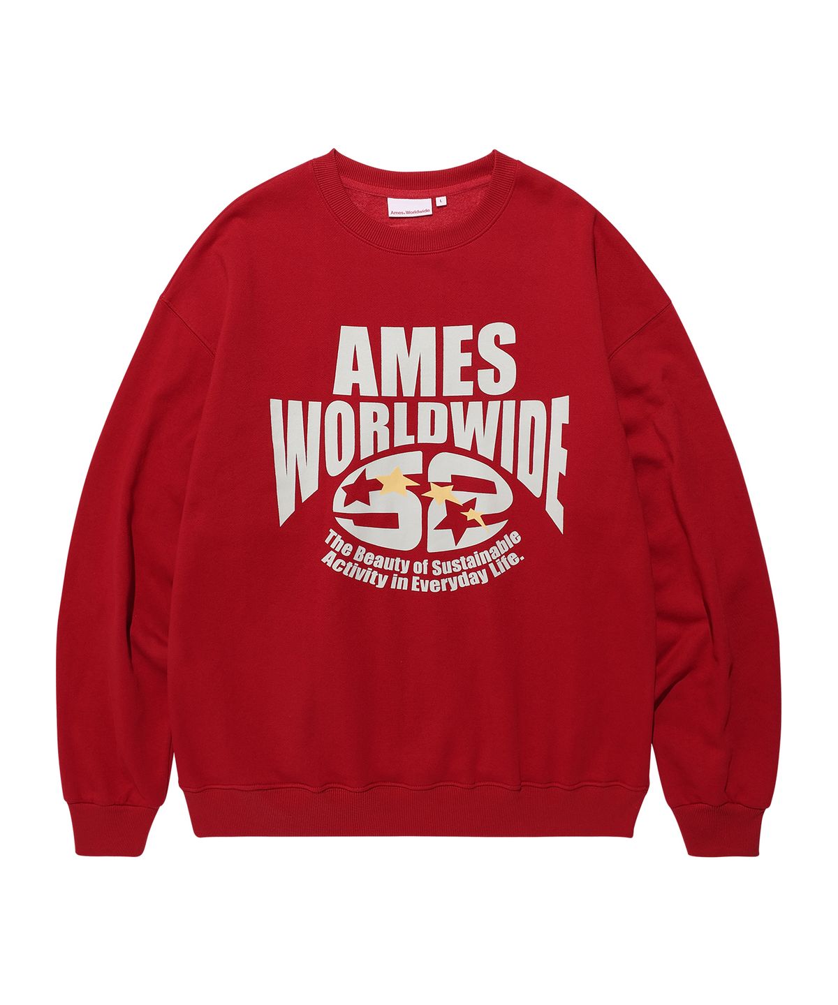 아메스 월드와이드(AMES-WORLDWIDE) LOGO TYPO GRAPHIC SWEATSHIRT RED(AM2EFUM440A)
