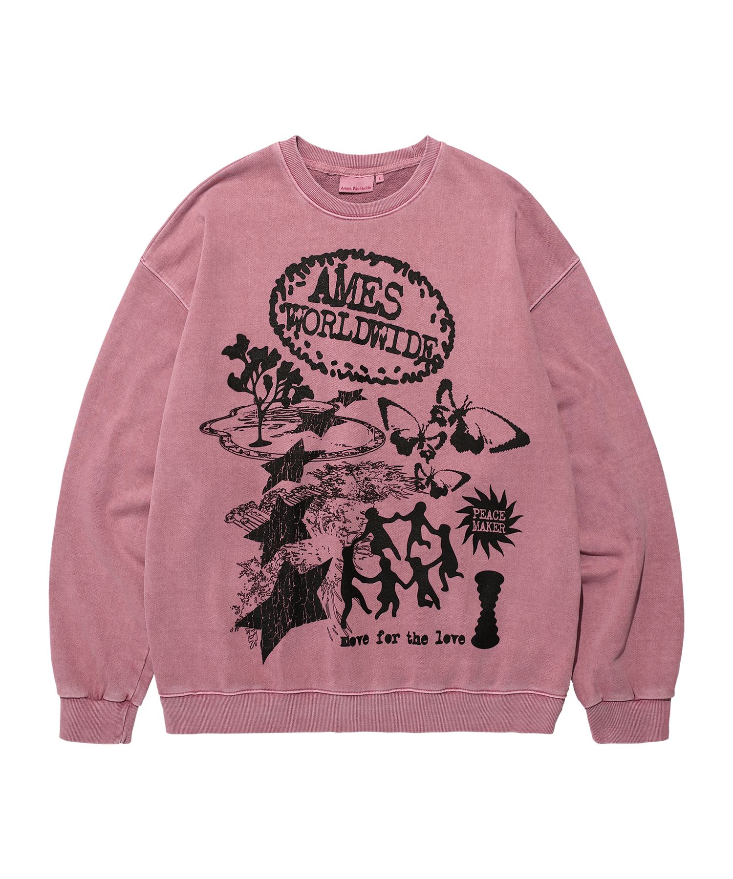★AMES-WORLDWIDE★GRAPHIC PIGMENT SWEATSHIRT PINK★正規品 MUSINSA | AMES-WORLDWIDE GRAPHIC PIGMENT SWEATSHIRT PINK