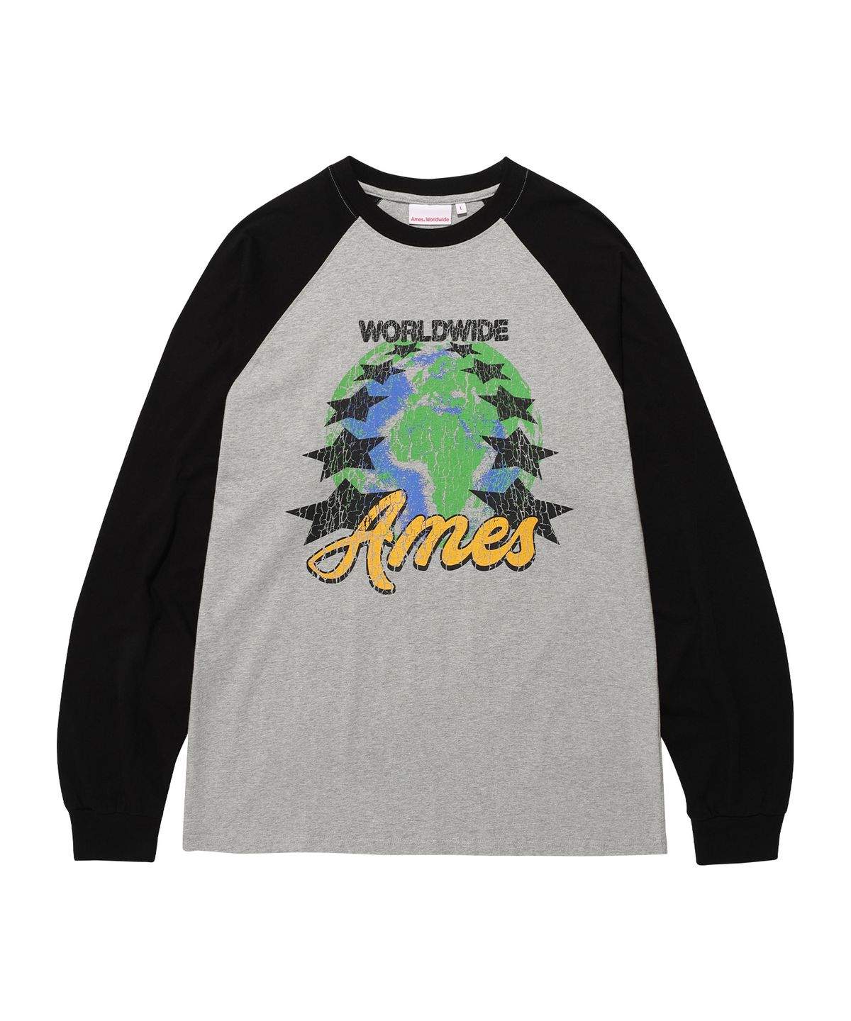 아메스 월드와이드(AMES-WORLDWIDE) VINTAGE EARTH GRAPHIC LS TEE GREY