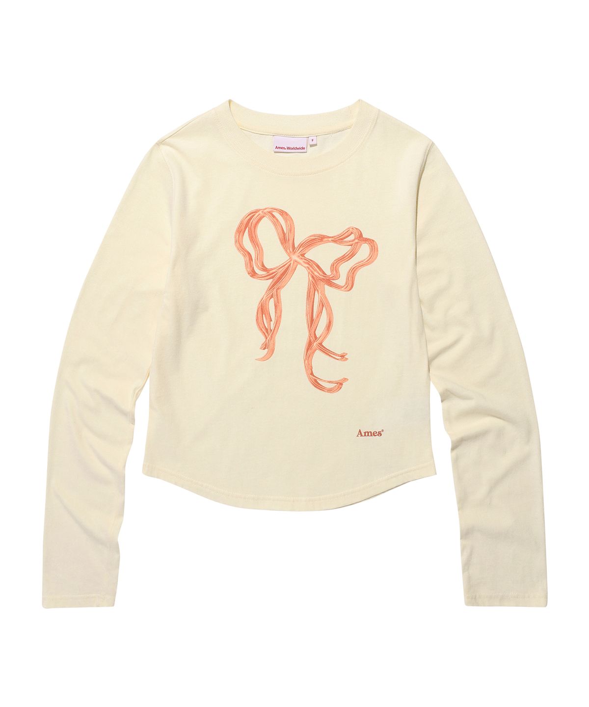 아메스 월드와이드(AMES-WORLDWIDE) RIBBON GRAPHIC LS TEE CREAM