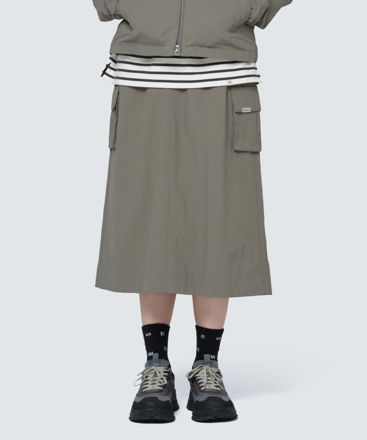 스노우피크 어패럴(SNOWPEAK APPAREL) 캠플 여성 카고 스커트 (S24FWCSK17) Dark Khaki