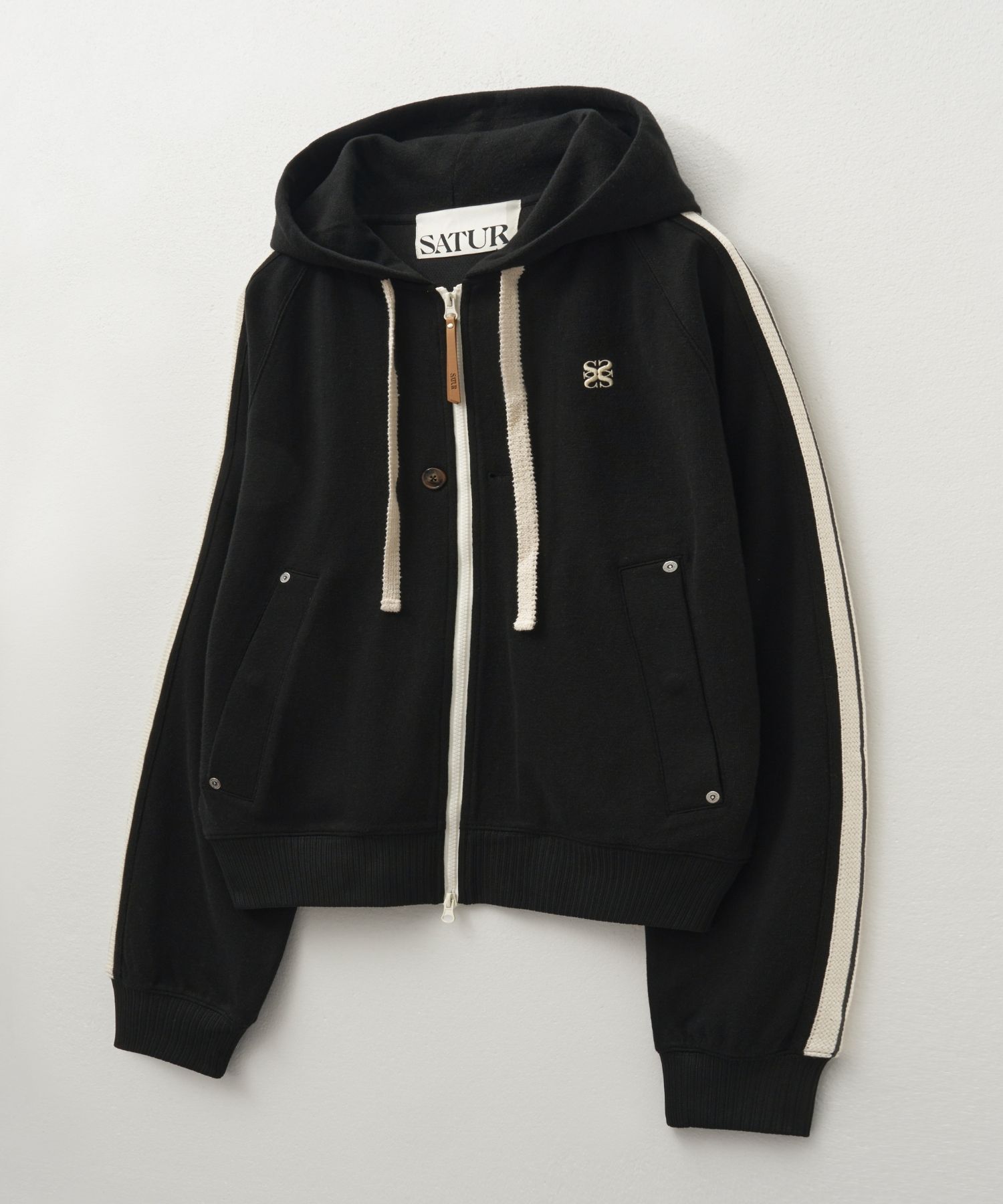 【SATUR】 Lawton Loose Fit Hood Zip-up /追跡付 MUSINSA | SATUR Lawton loose fit hood zip-up caviar black