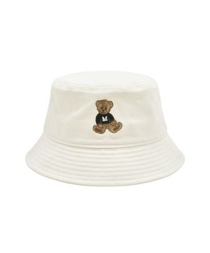 DOODLE BEAR BUCKET HAT ivory