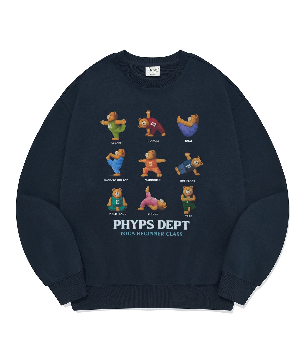 피지컬 디파트먼트(PHYSICAL DEPARTMENT) 요가 베어 컬렉션 스웨트셔츠_네이비