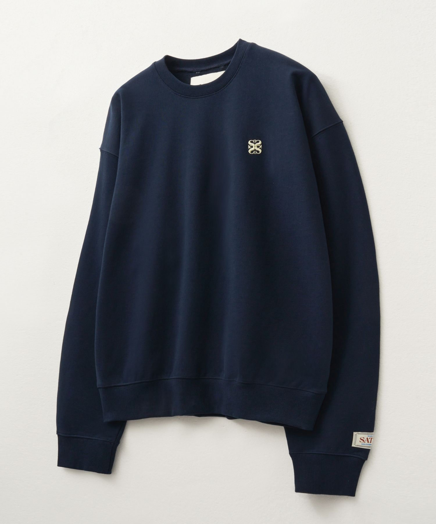 【SATUR】関税/送料込み Classic Logo Basic Sweatshirt MUSINSA公式 | SATUR Classic Logo Basic Sweatshirt Navy
