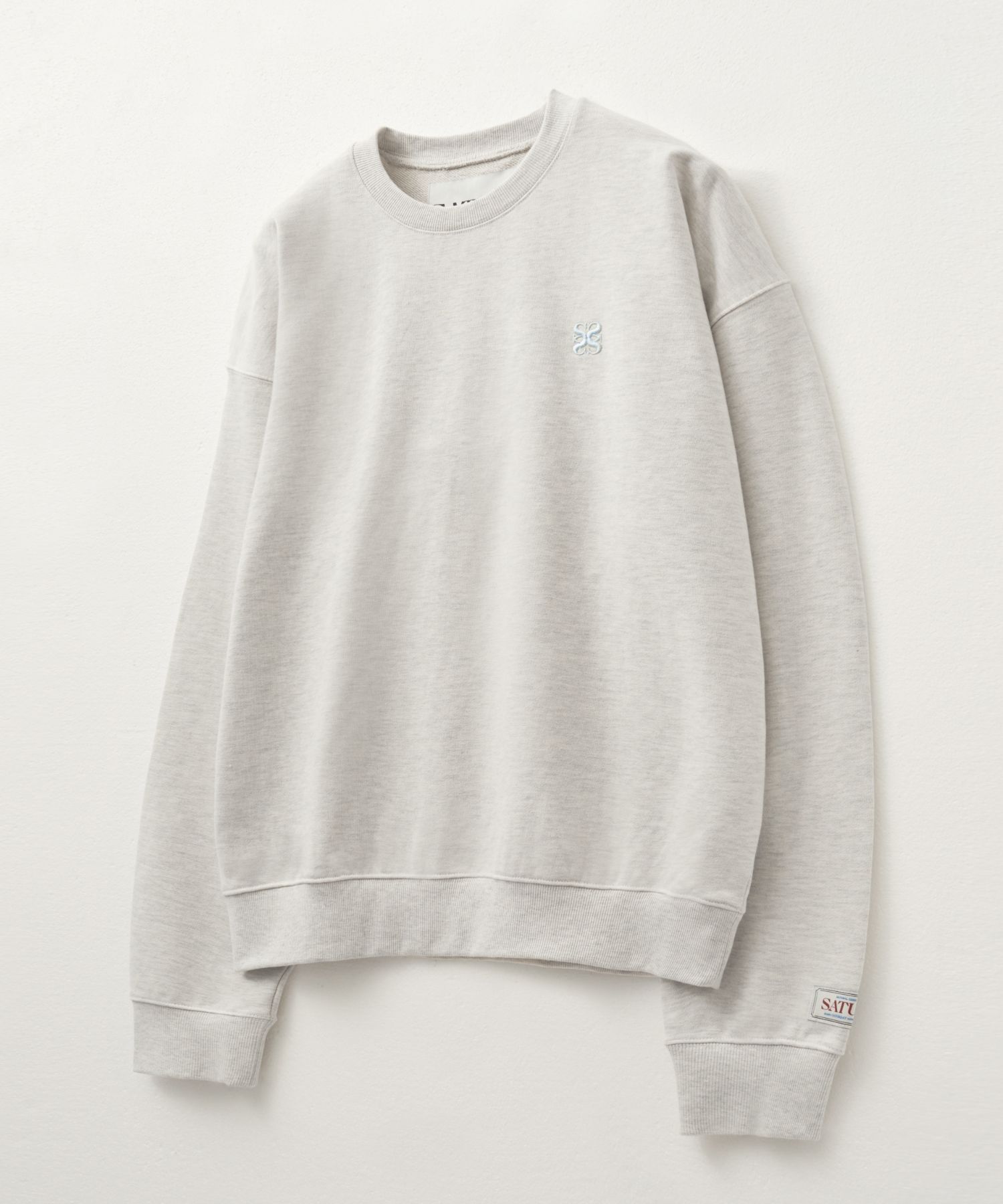 ★SATUR★ Classic Logo Basic Sweatshirt Ivory Blue SA243MTM4 MUSINSA | SATUR Classic Logo Basic Sweatshirt Ivory Blue