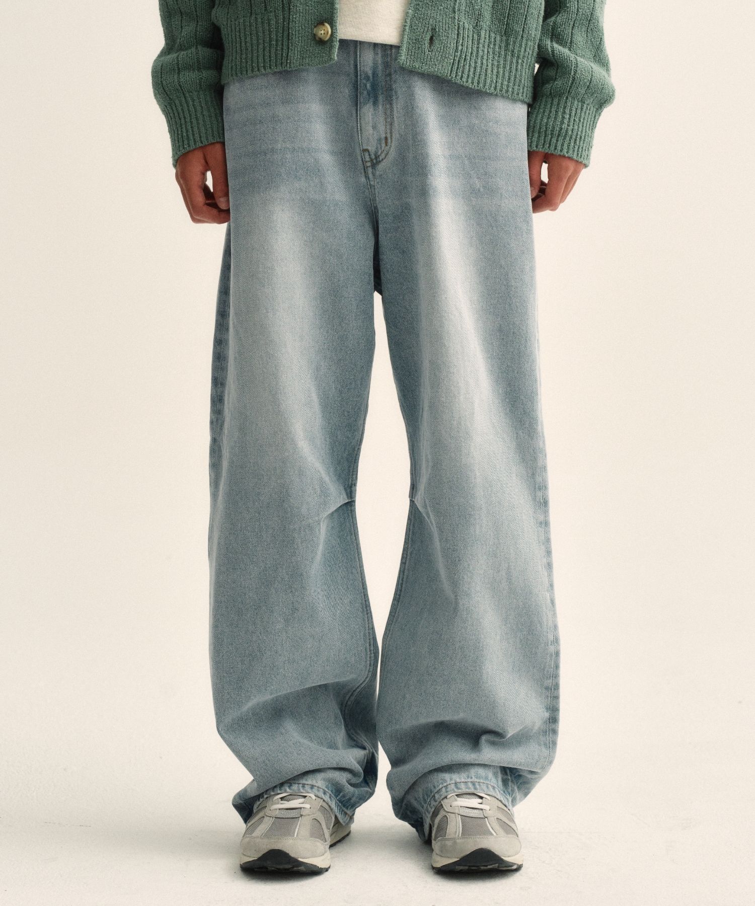 ■SATUR■ W Crease Hemline Wide Denim Pants Light Washed SA2 MUSINSA | SATUR (W) Crease hemline wide denim pants light washed