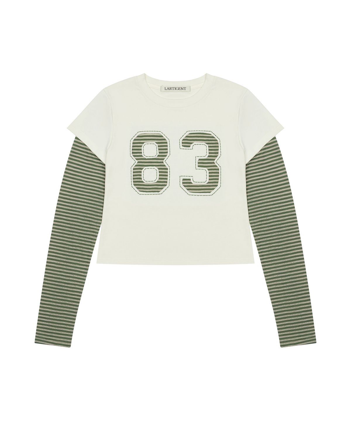 라티젠(LARTIGENT) L13 STRIPE T-SHIRT(IVORY)