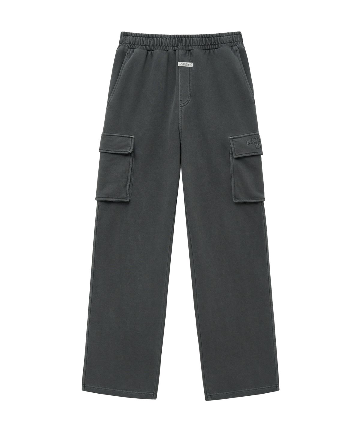 마리떼 프랑소와 저버(MARITHÉ + FRANҪOIS GIRBAUD) VINTAGE DYEING APPILQUE LOGO CARGO SWEATPANTS charcoal
