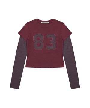 L13 STRIPE T-SHIRT(WINE)