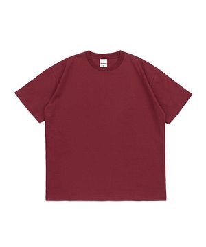 오버핏 베이직 티셔츠 (버건디)