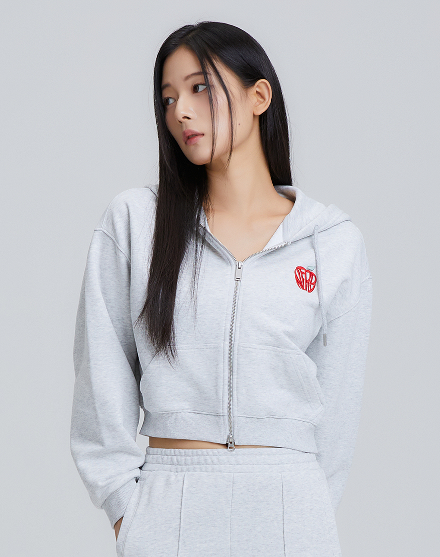 MUSINSA公式 | NERDY Women's Souffle Crop Hoodie Zip-Up