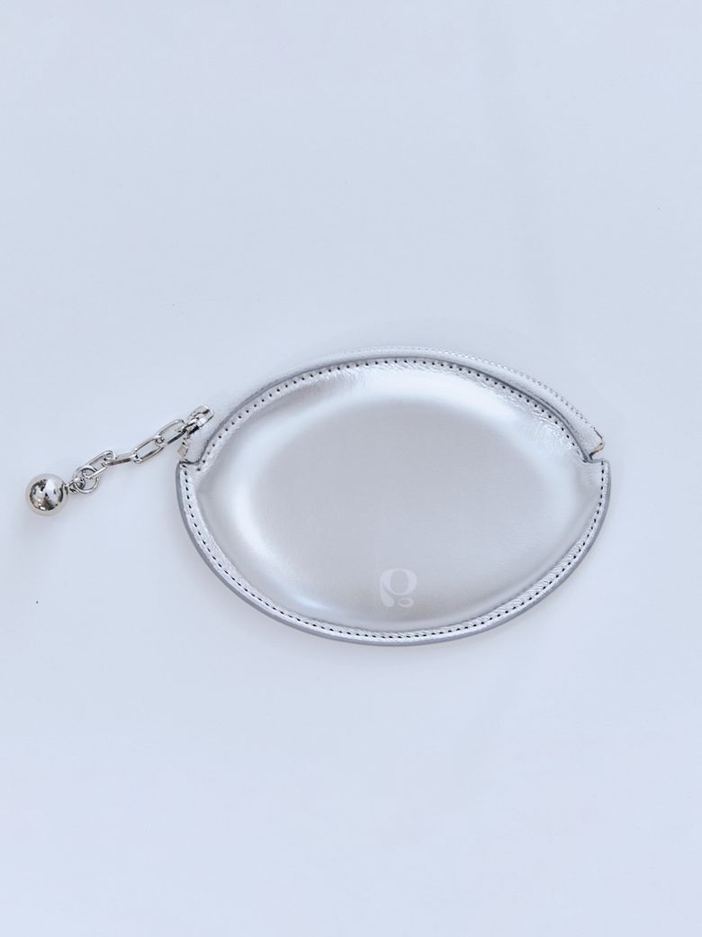 ball chain egg card wallet (silver)