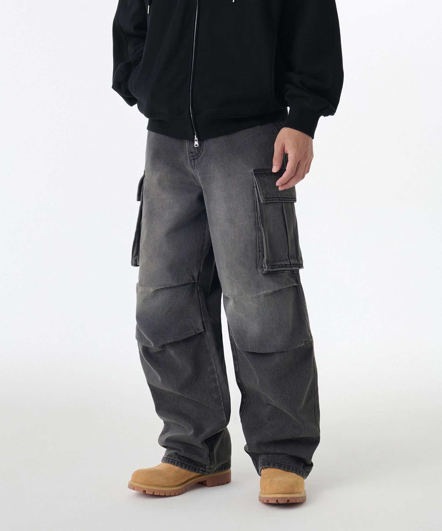 ★MUSINSA STANDARD★ Denim parachute cargo pants light indig MUSINSA | MUSINSA STANDARD Denim Parachute Cargo Pants