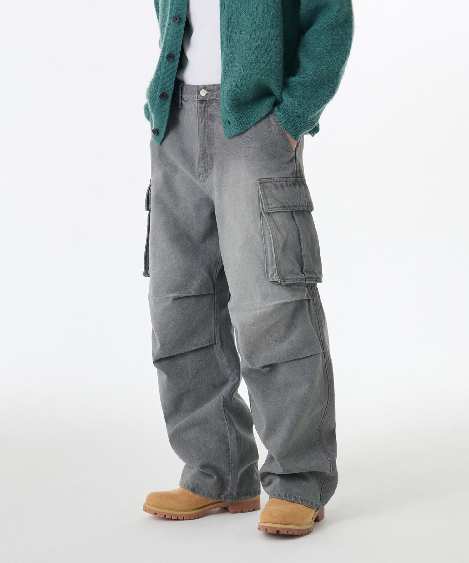 ★MUSINSA STANDARD★ Denim parachute cargo pants grey MMDNP6 MUSINSA | MUSINSA STANDARD Denim Parachute Cargo Pants [Grey]