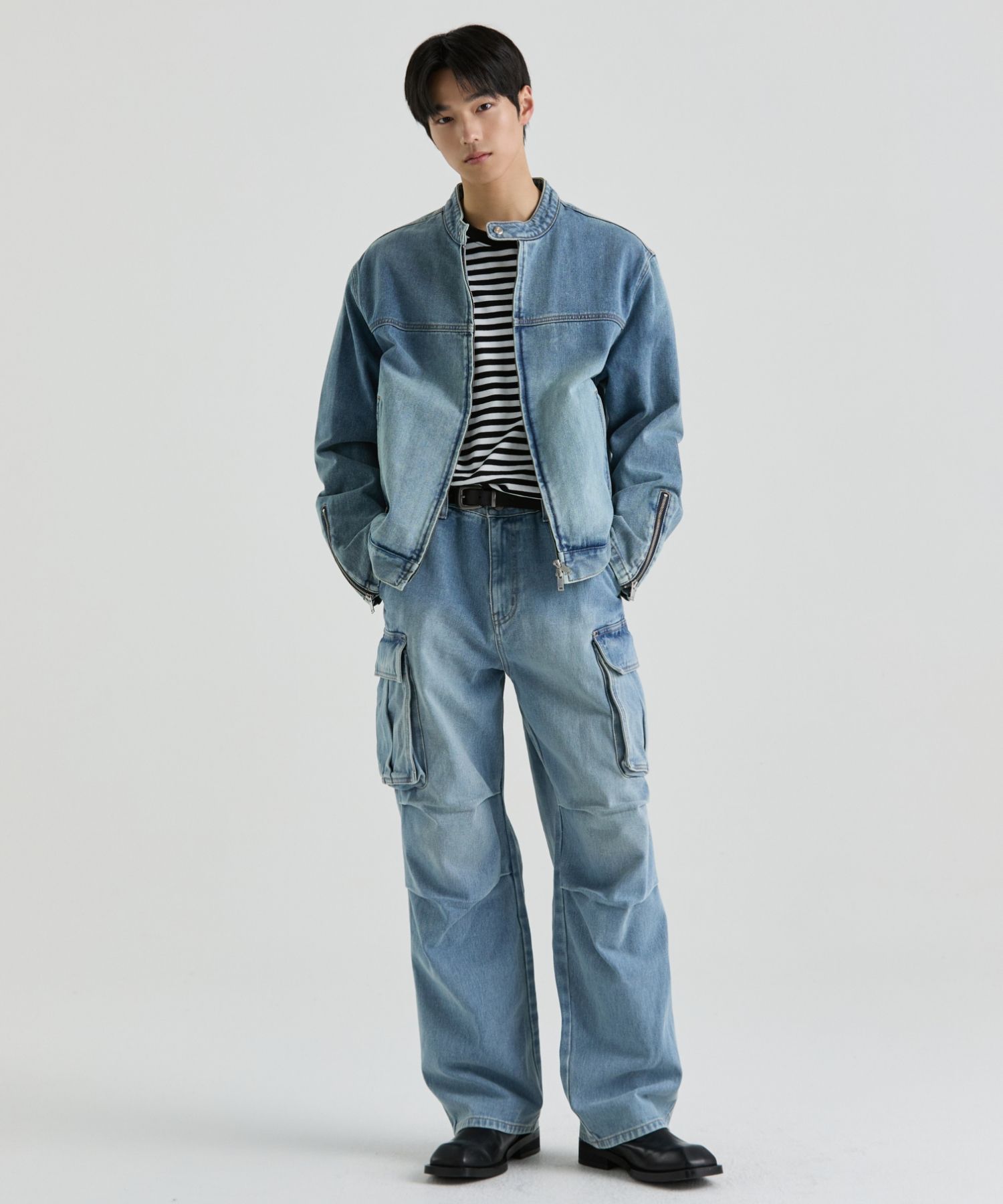 ★MUSINSA STANDARD★ Denim parachute cargo pants grey MMDNP6 MUSINSA | MUSINSA STANDARD Denim Parachute Cargo Pants [Grey]
