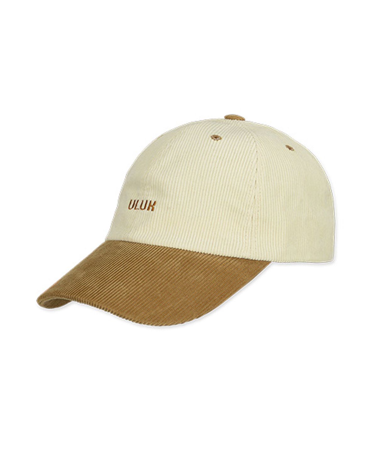 유룩(ULUK) 에션셜 자수 코듀로이 배색 볼캡_Beige
