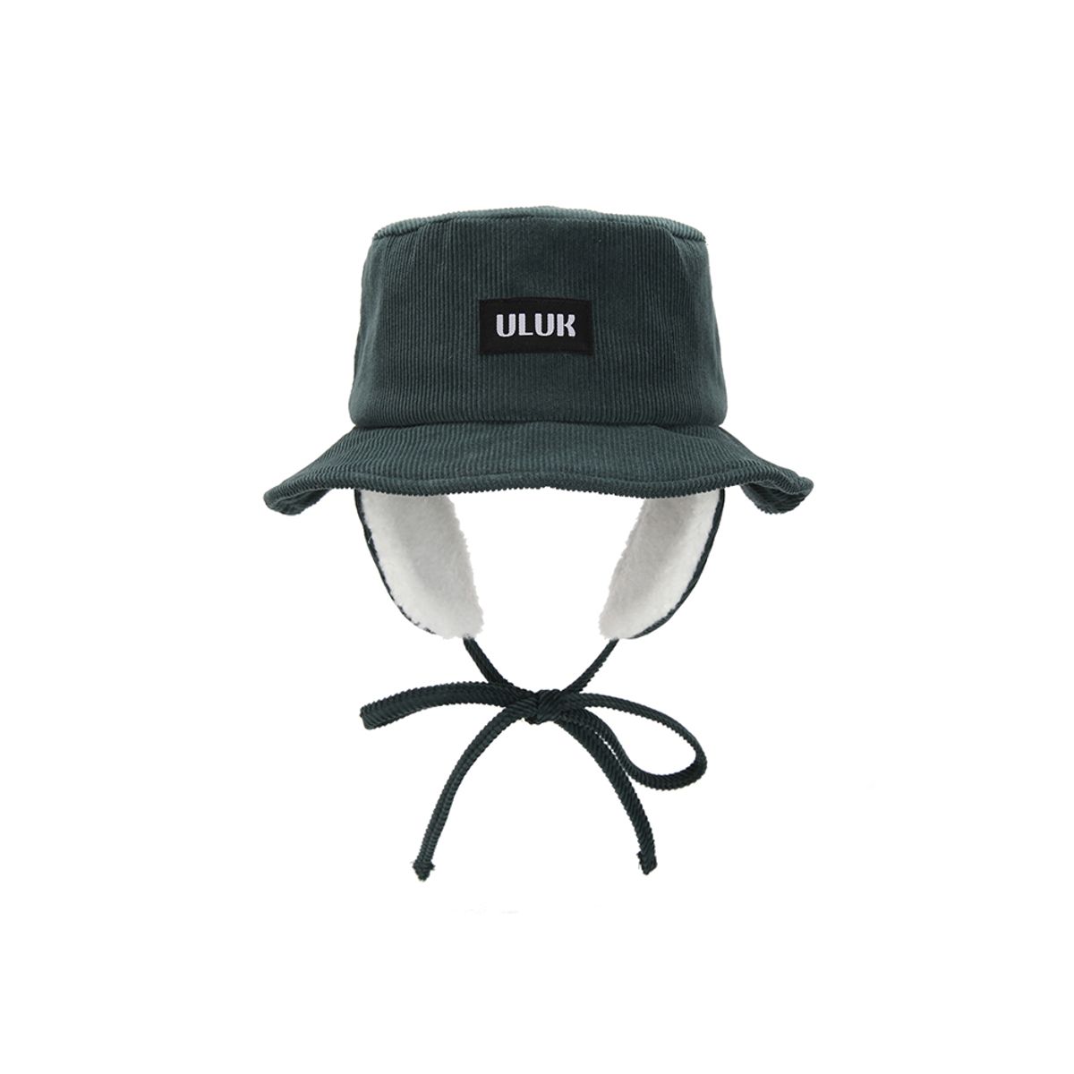 유룩(ULUK) 에션셜 라벨 코듀로이 양털 이어머프 버킷햇_Green