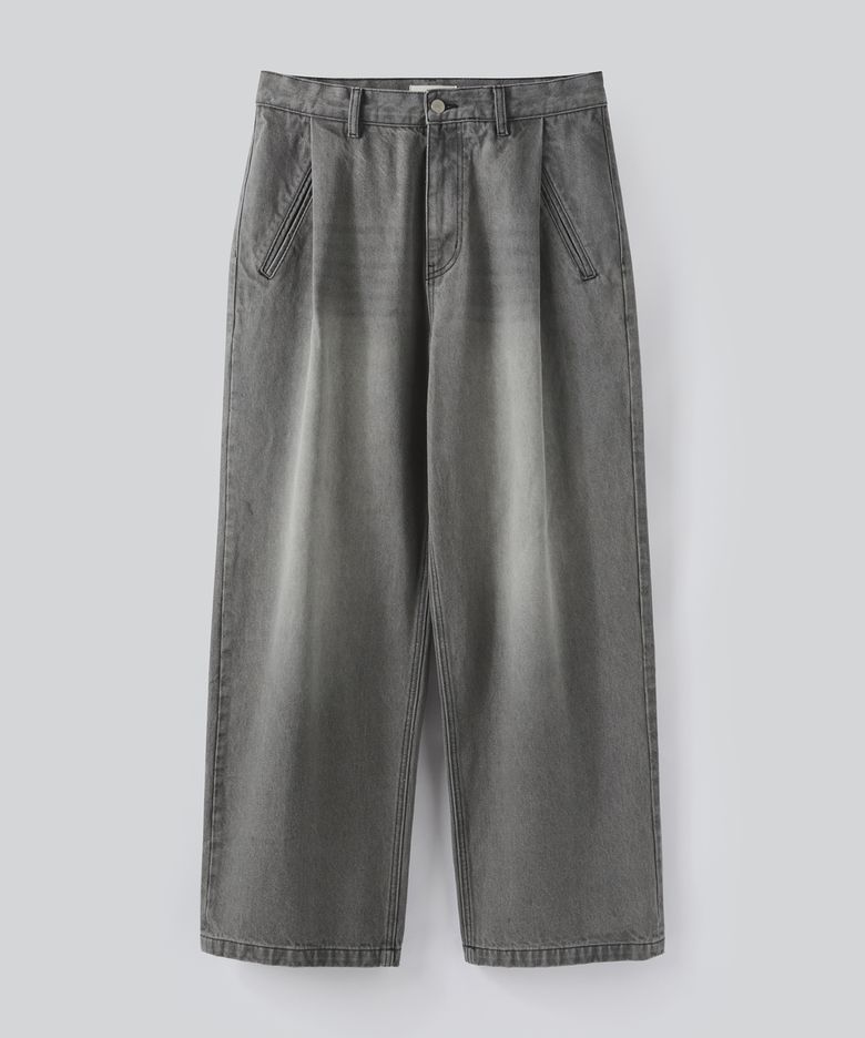 카이 원턱 데님 팬츠 (스모키 블랙)