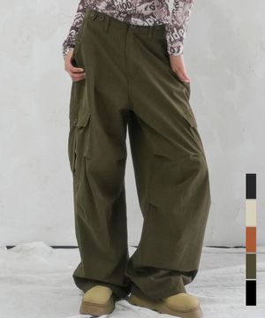 Enter Wide Cargo Cotton Pants - 5COL