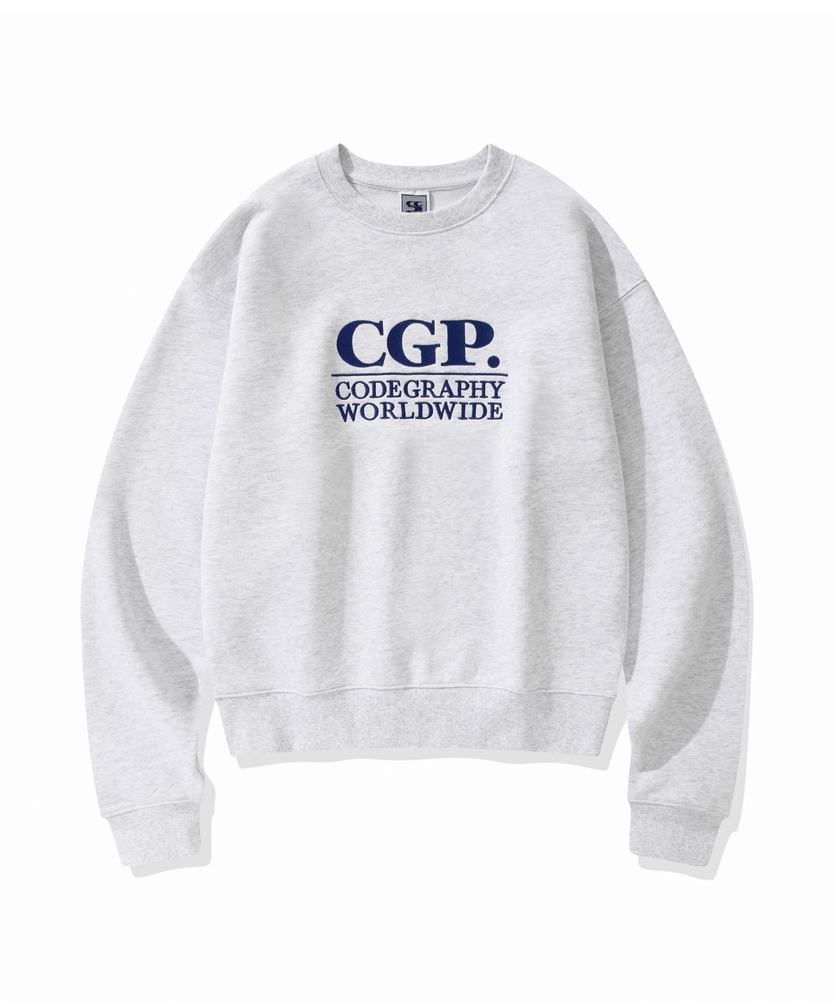 코드그라피(CGP) (우먼) 스퀘어 로고 맨투맨_라이트그레이
