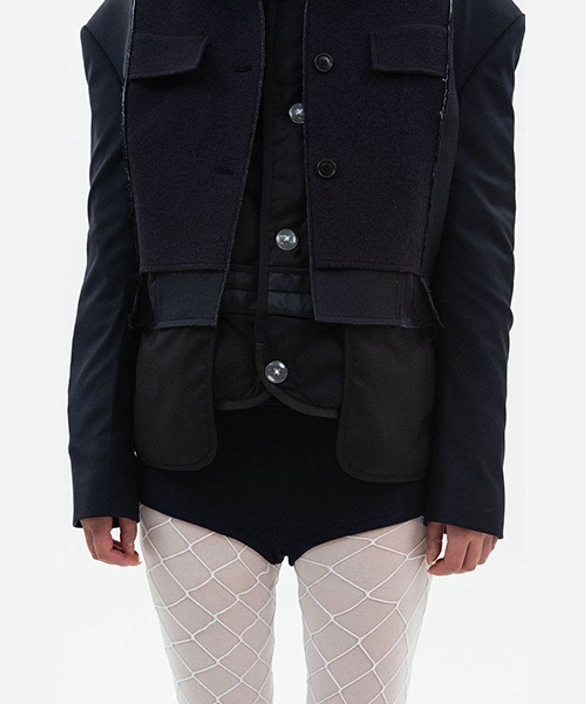 래코드(RECODE) Two suit mixed jacket_RQJAA24512BKX