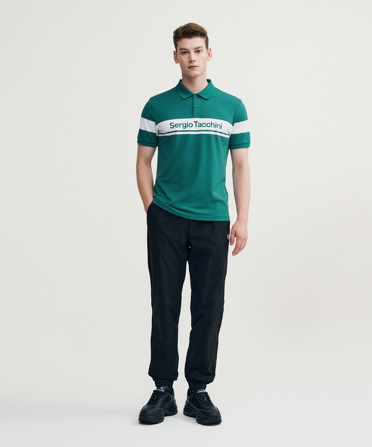 세르지오 타키니(SERGIO TACCHINI) M 고트 다마린도 반팔 폴로 셔츠 (Green)